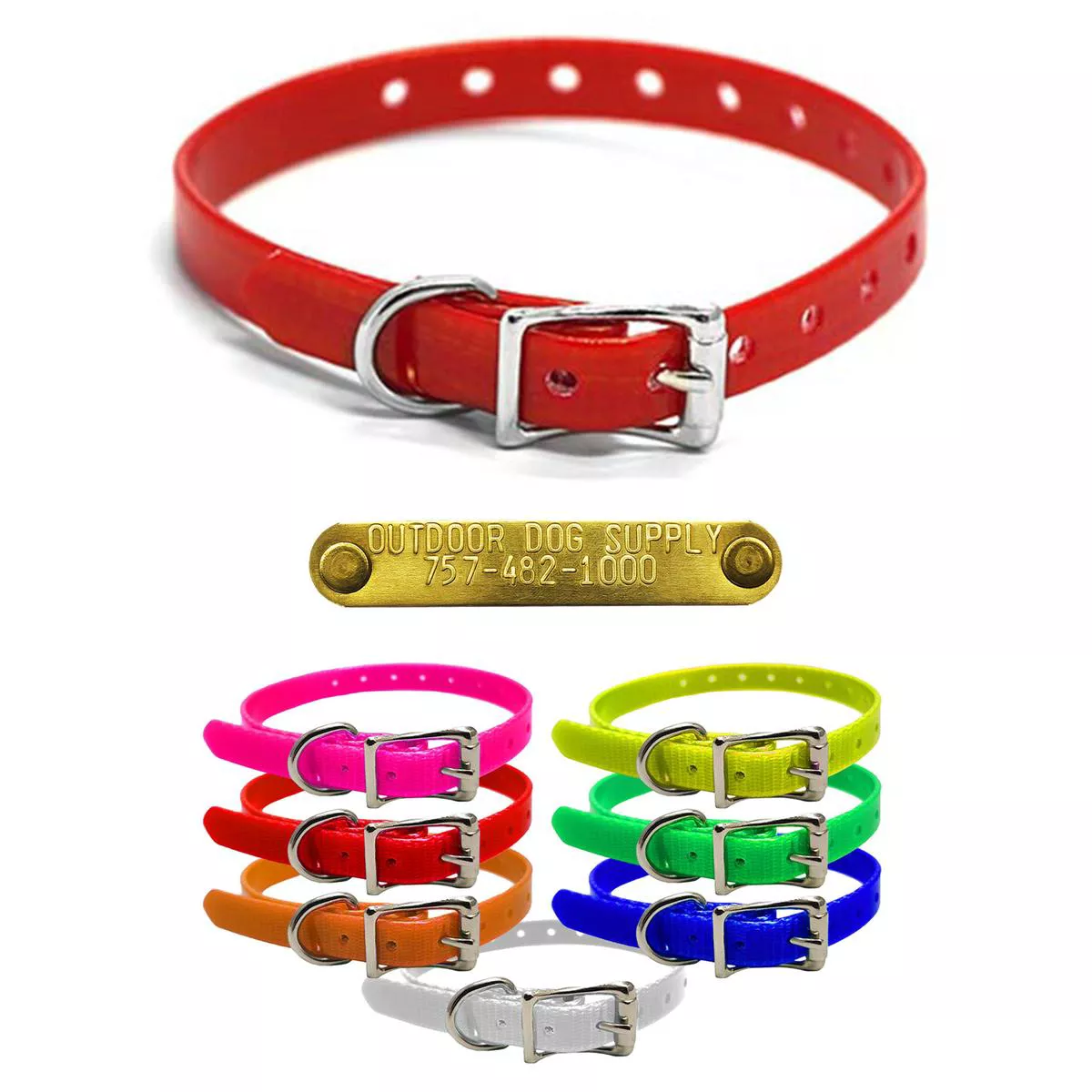 1/2″ Premium Glow Tuff D Ring Collar for Small Dogs