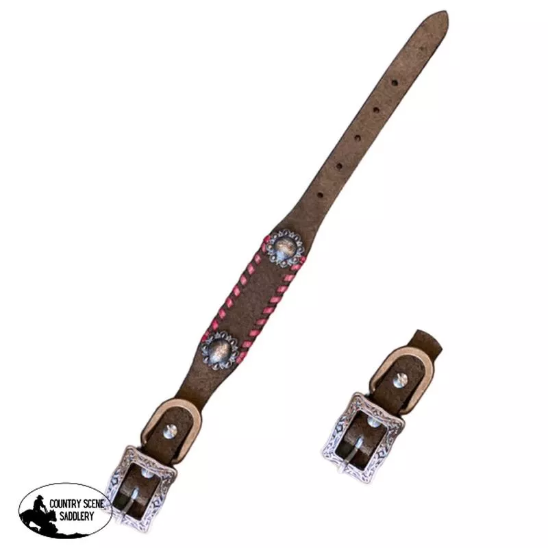 178041s – Genuine leather 1″ dog collar rawhide lacing – SMALL