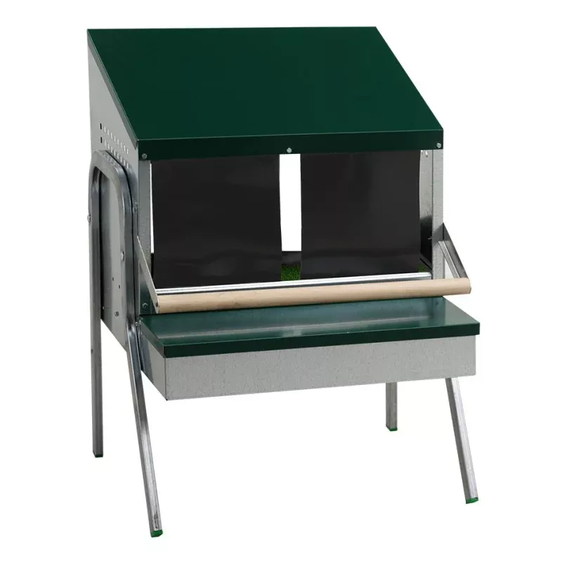 2 Compartment Chicken Laying Nest with Legs – Galvanized Steel Nesting Box