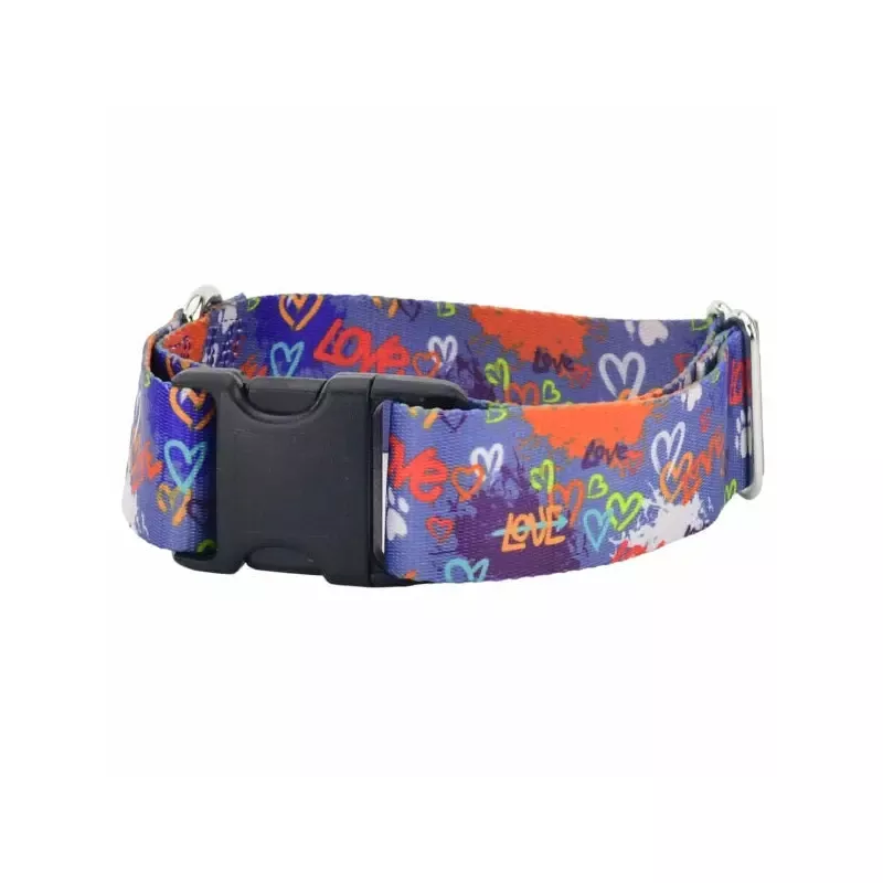 2 Hounds Design Dog Collar – Small 10-14″ – Graffiti Blue