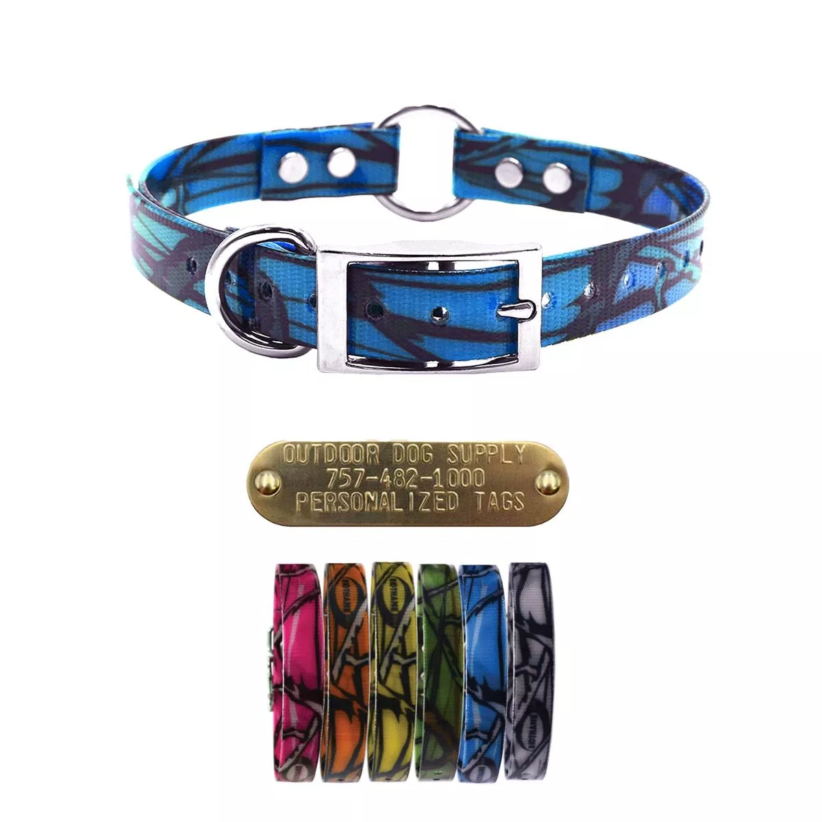 3/4″ Pattern Premium Glow Tuff Center Ring Dog Collar