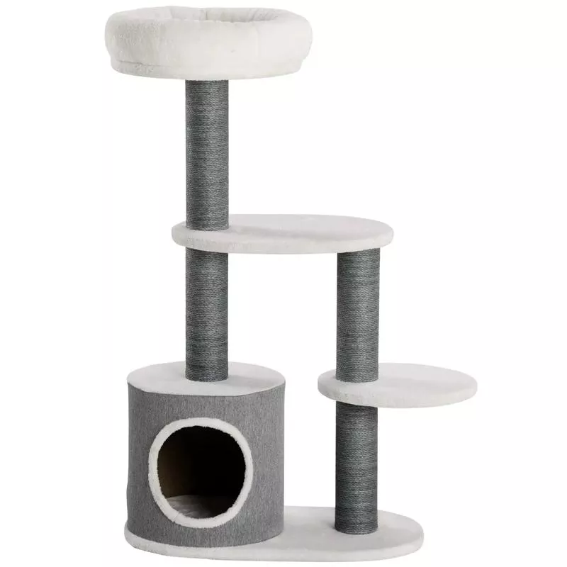 39″ Cat Tree Tower, Multi-Level Activity Centre, Scratching Posts, White