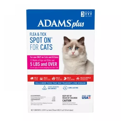 Adams, Adams Plus Flea & Tick Spot On for Cats and Kittens, 3 Packets