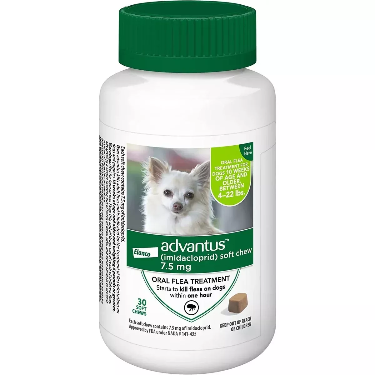 Advantus Flea Soft Chews for Small Dogs 4-22 lbs. 30 Count