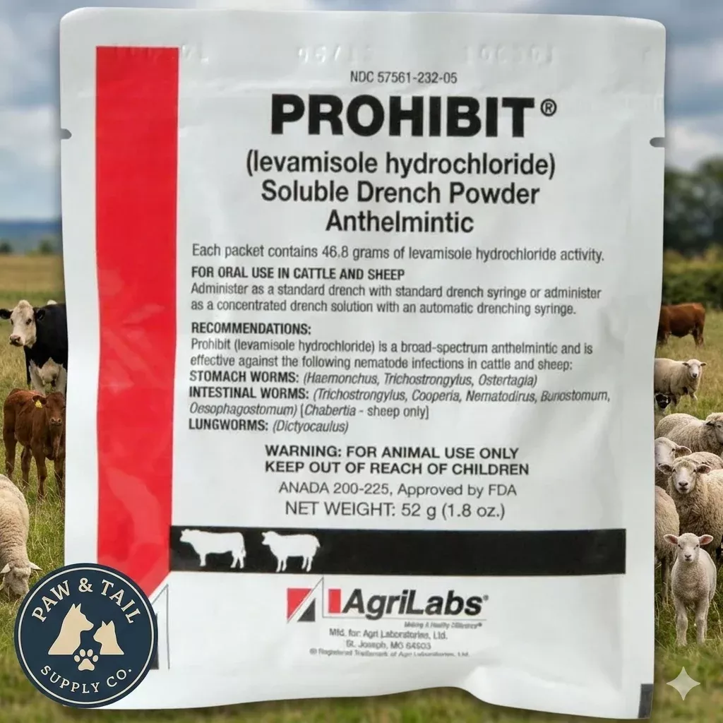 AgriLabs Prohibit Soluble Drench Powder for Cattle & Sheep 52g