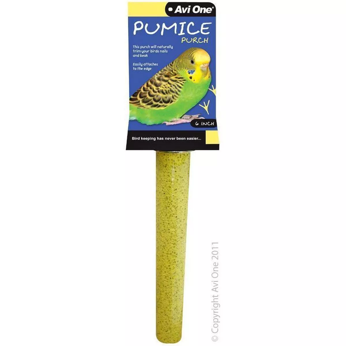 Avi One Pumice Bird Perch Yellow Small