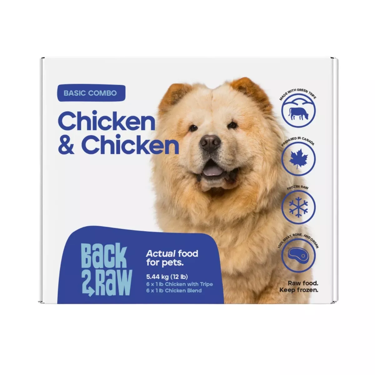 Back 2 Raw Basic Combo for Dogs - Chicken w/ Tripe & Chicken Blend