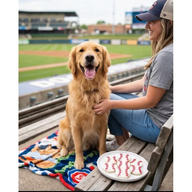 Baseball Dog Cookie 2pk