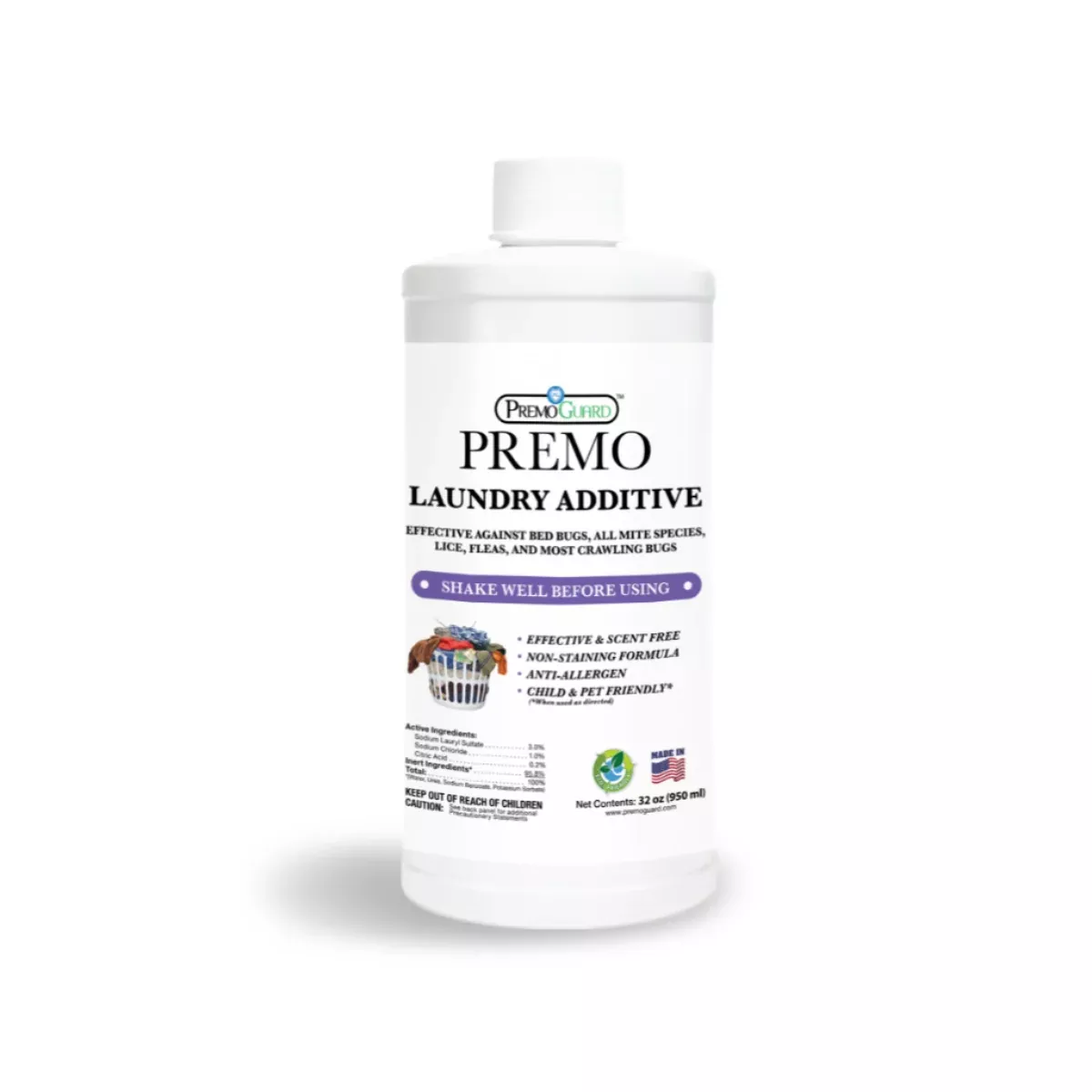 Bed Bug & Mite Laundry Additive | Non-Toxic Treatment | Premo Guard