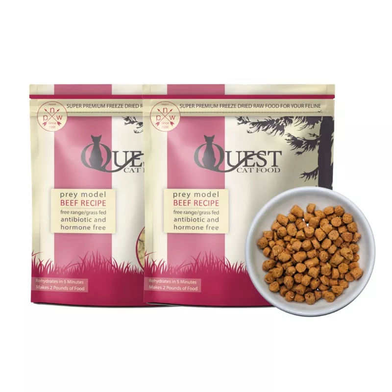 Beef Freeze-Dried Raw Cat Food (2 Pack) Bundle