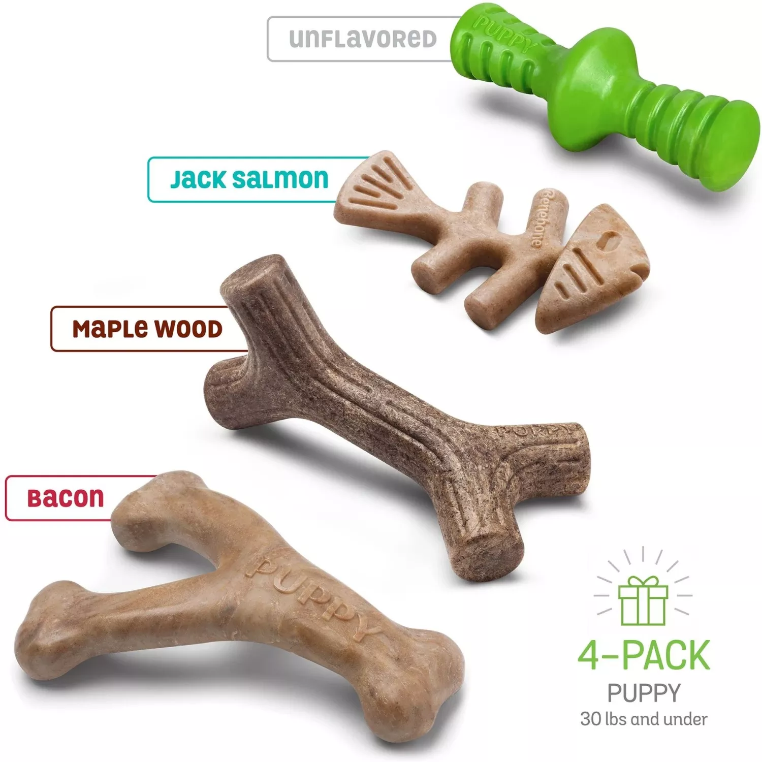Benebone Multipack Durable Dog Chew Toy, 4 Count