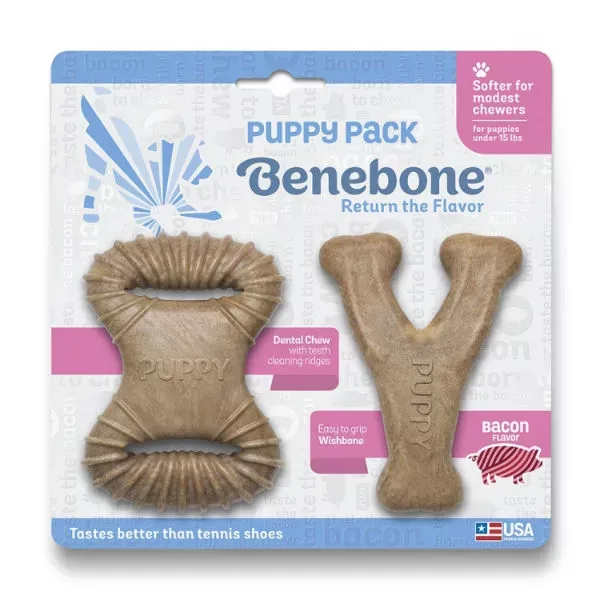 Benebone Puppy Bacon 2-Pack
