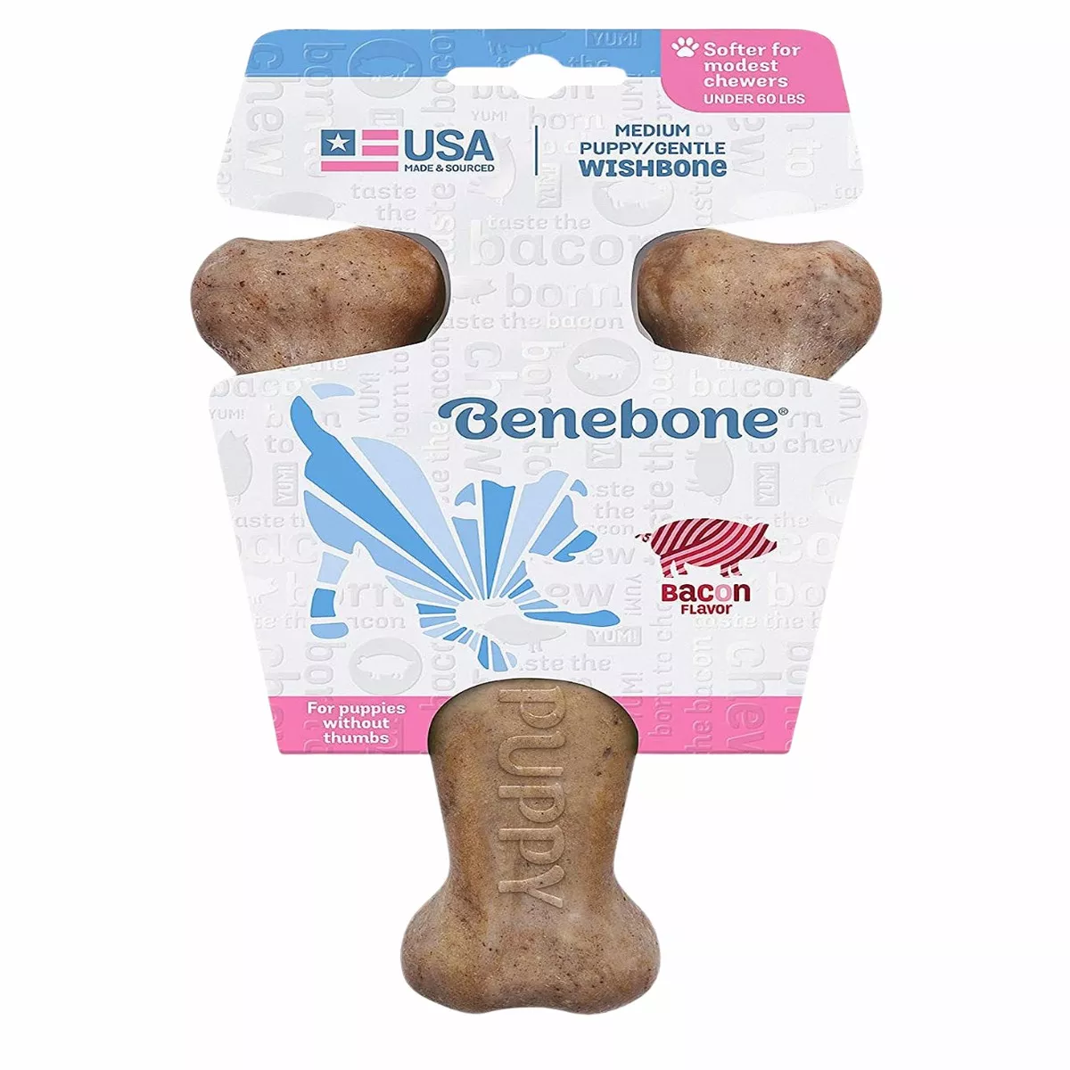 Benebone Puppy Bacon Wishbone Medium