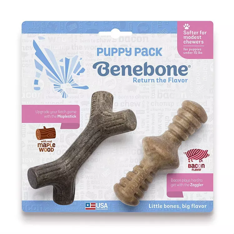 Benebone Puppy Zaggler & Maplestick Dental Chews - 2-Pack