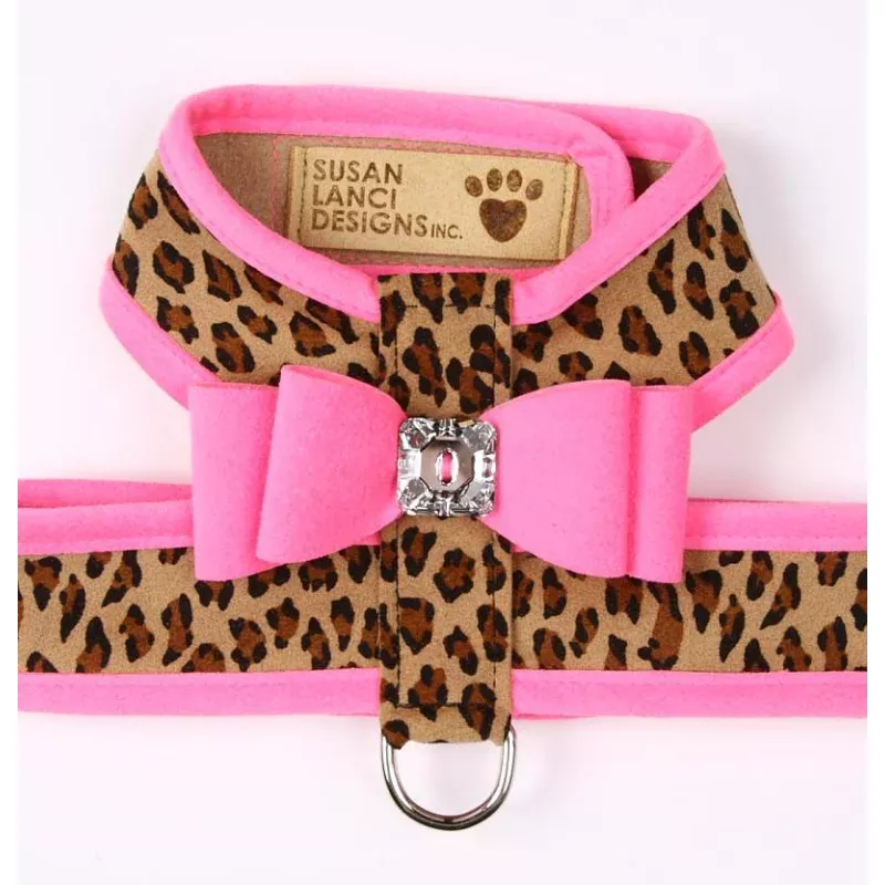 Big Bow Tinkie Harness - Leopard Hot Pink