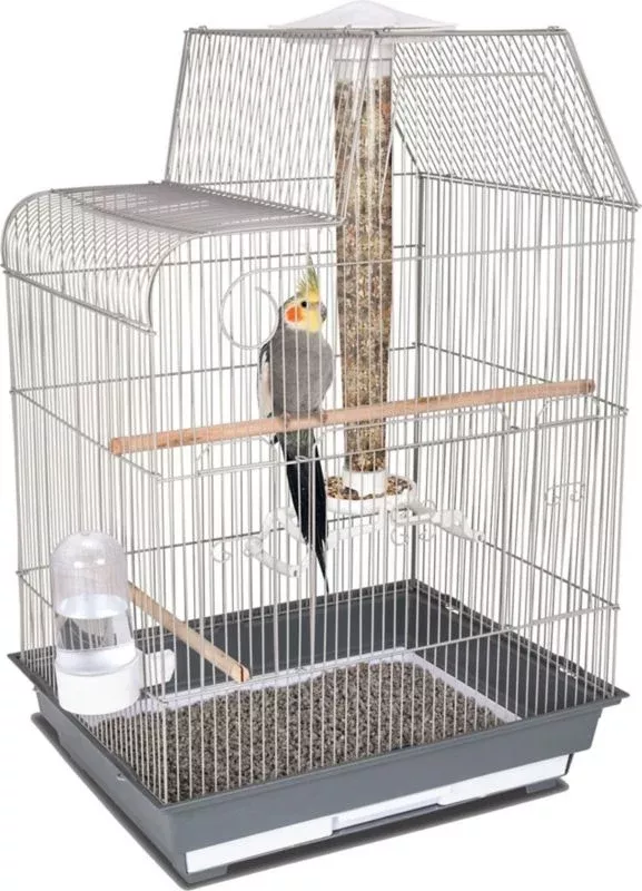 Bird Central Cockatiel/Conure Cage Gray/White