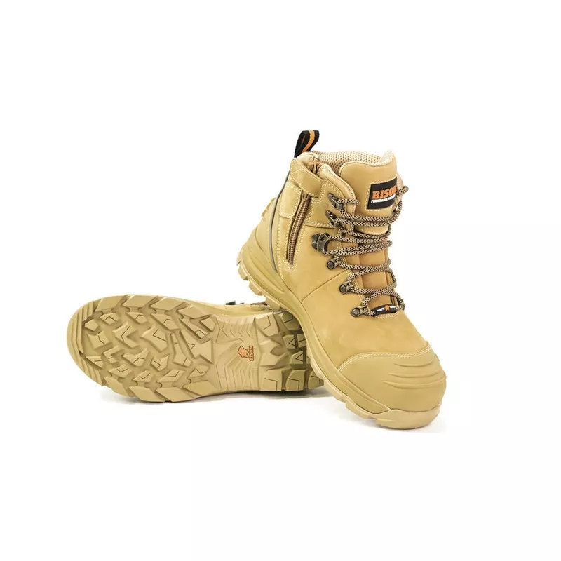 Bison XT Ankle Lace Up Boot with Zip Wheat
