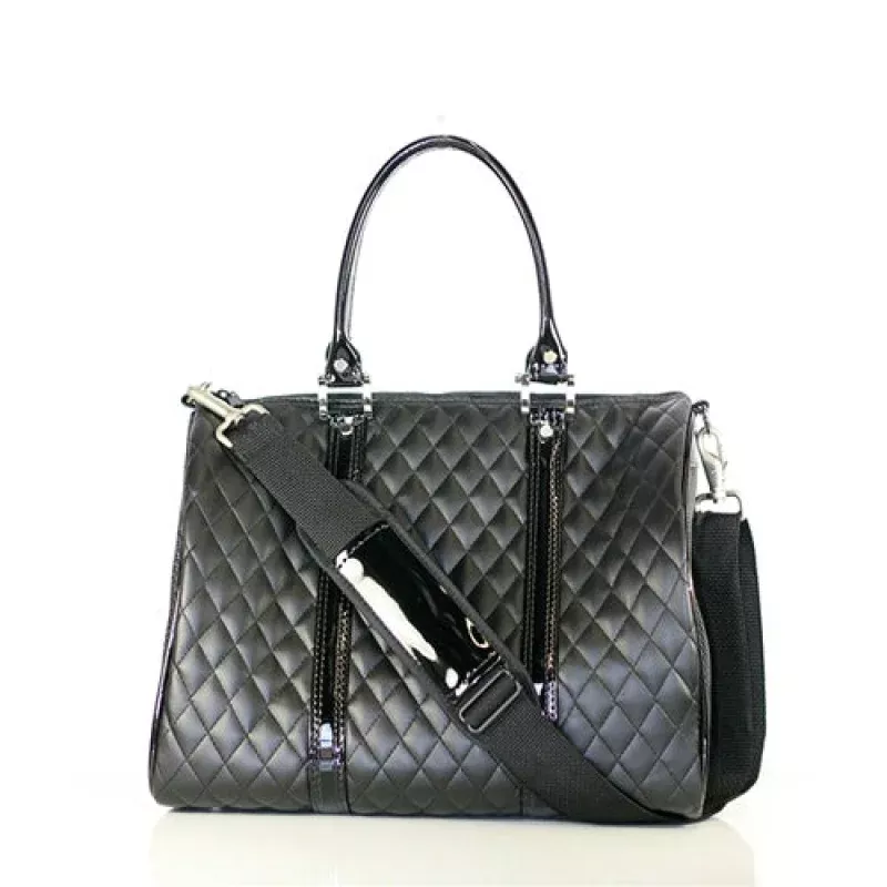 Black Quilted Duffel Bag
