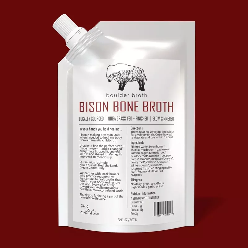 Boulder Bone Broth – Bison Bone Broth (32 oz.)
