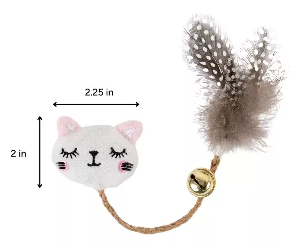 BrookBrand - White Cat Rope Bell