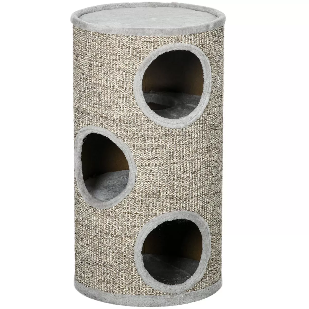 Cat Climbing Tree with Sisal Scratching Posts and Padded Rest Platform, Light Grey