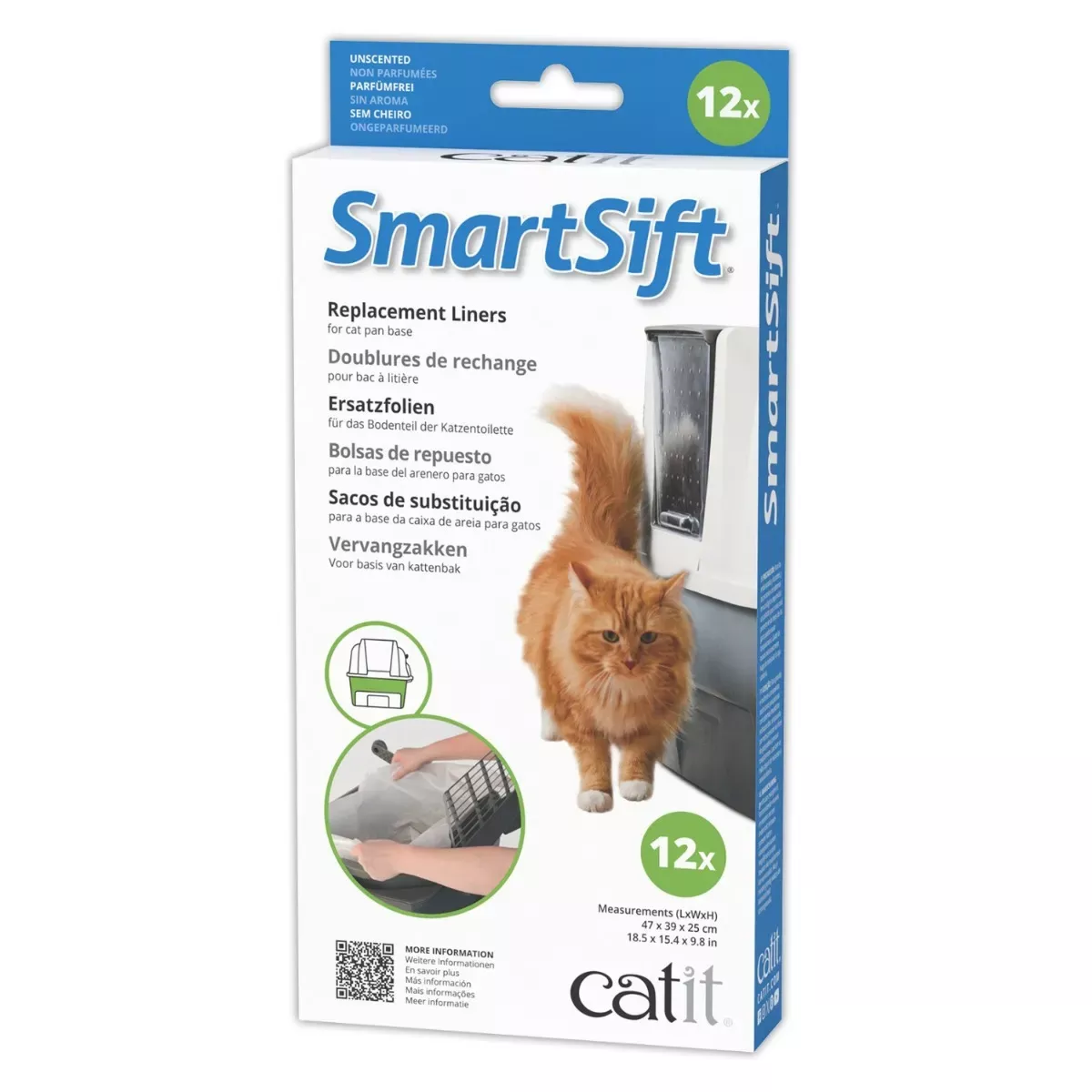 Catit Design SmartSift Replacement Liners for Cat Pan Base - 12 Pack