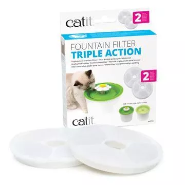 Catit Triple Action Fountain Filter - 2 pack