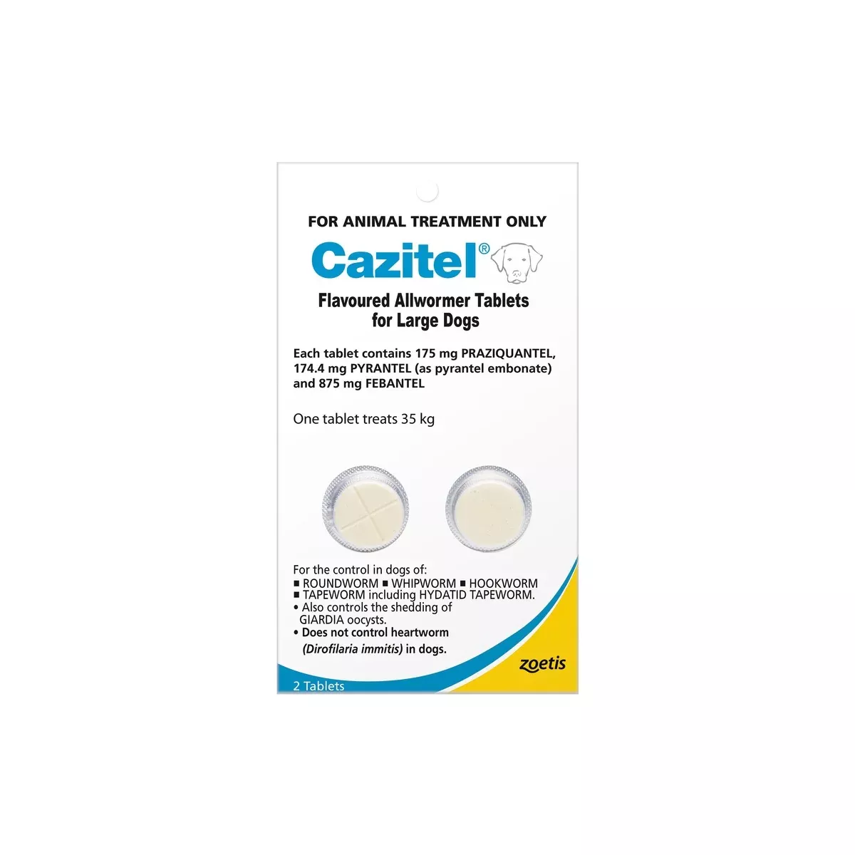 Cazitel Allwormer Dog Large 77lbs (35kg up)