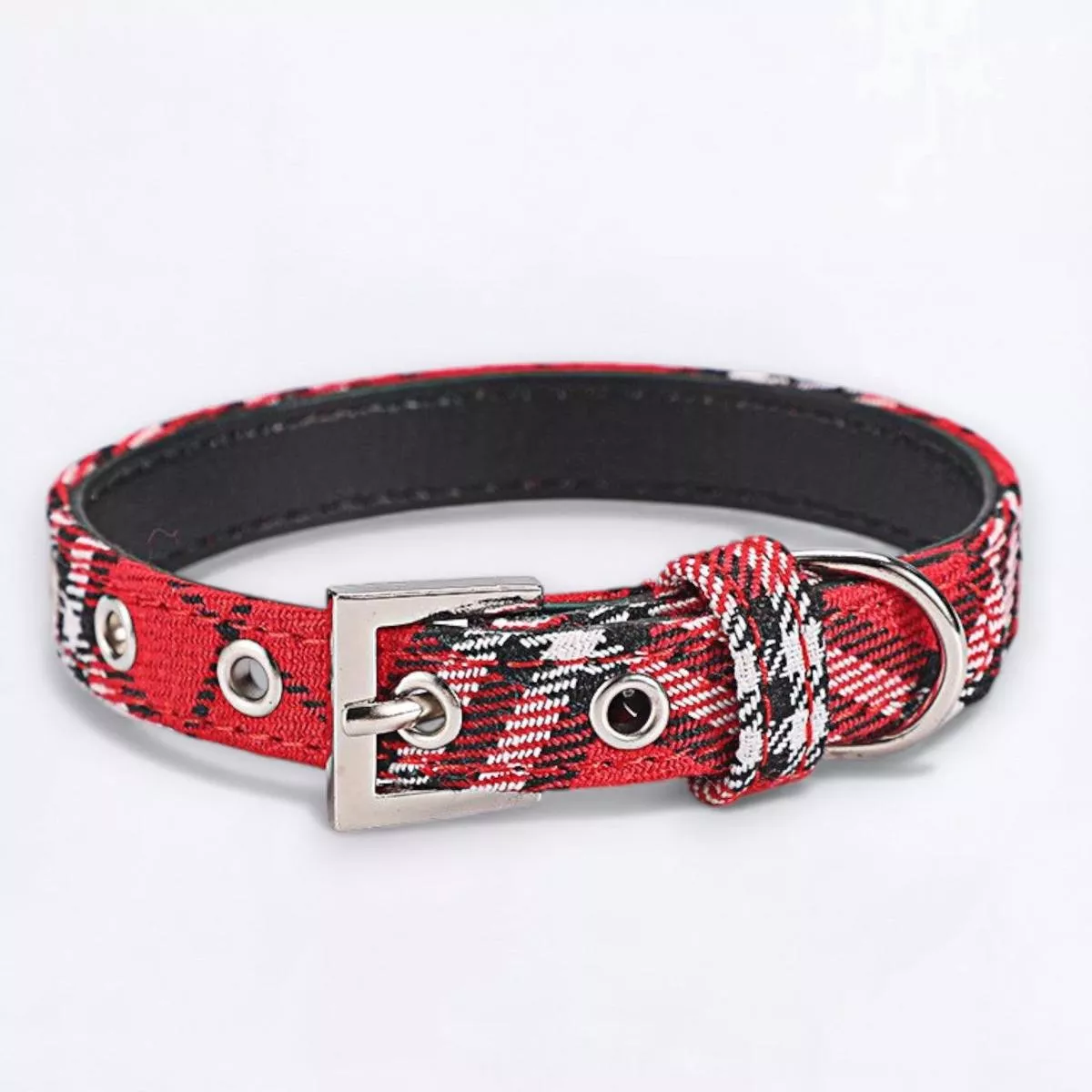 Classic Plaid Adjustable Dog Collar