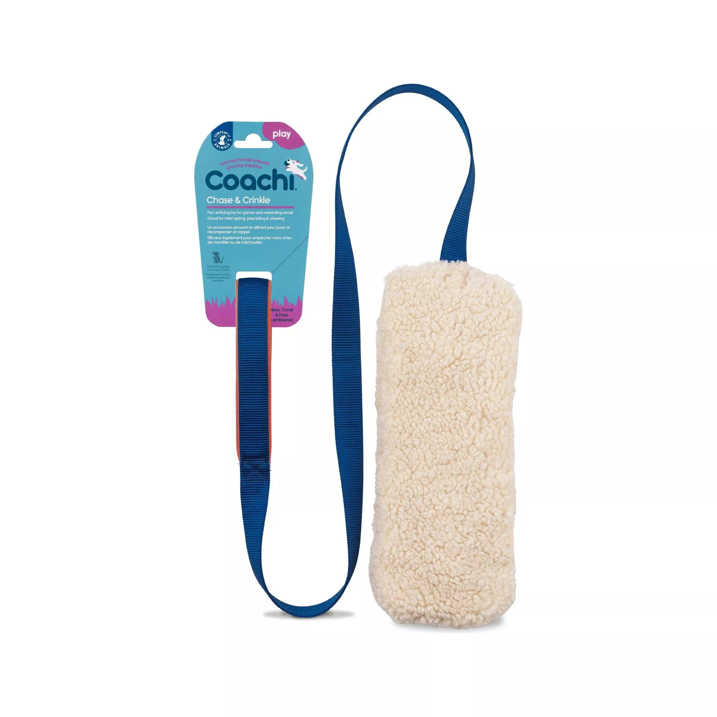 Coachi Chase & Crinkle Dog Dummy, Navy