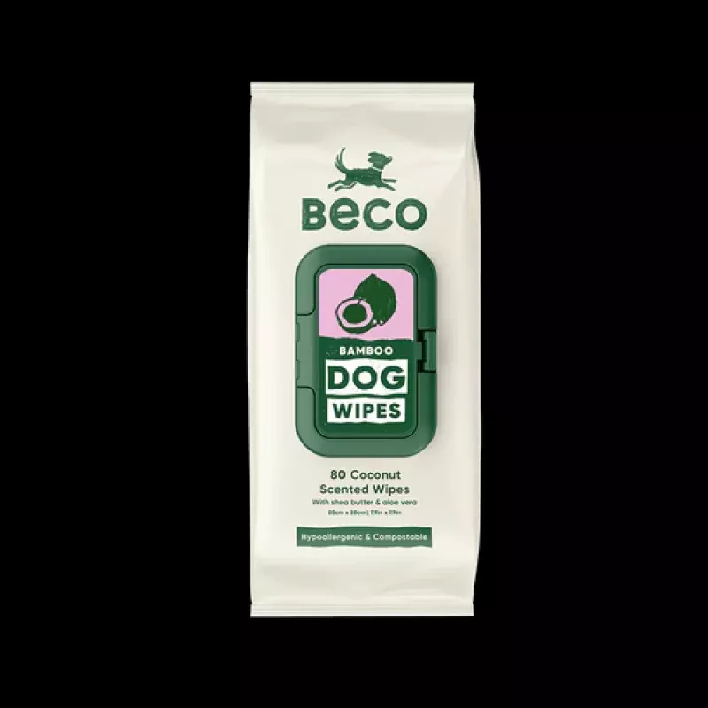 Compostable Bamboo Dog Wipes - Coconut Scented