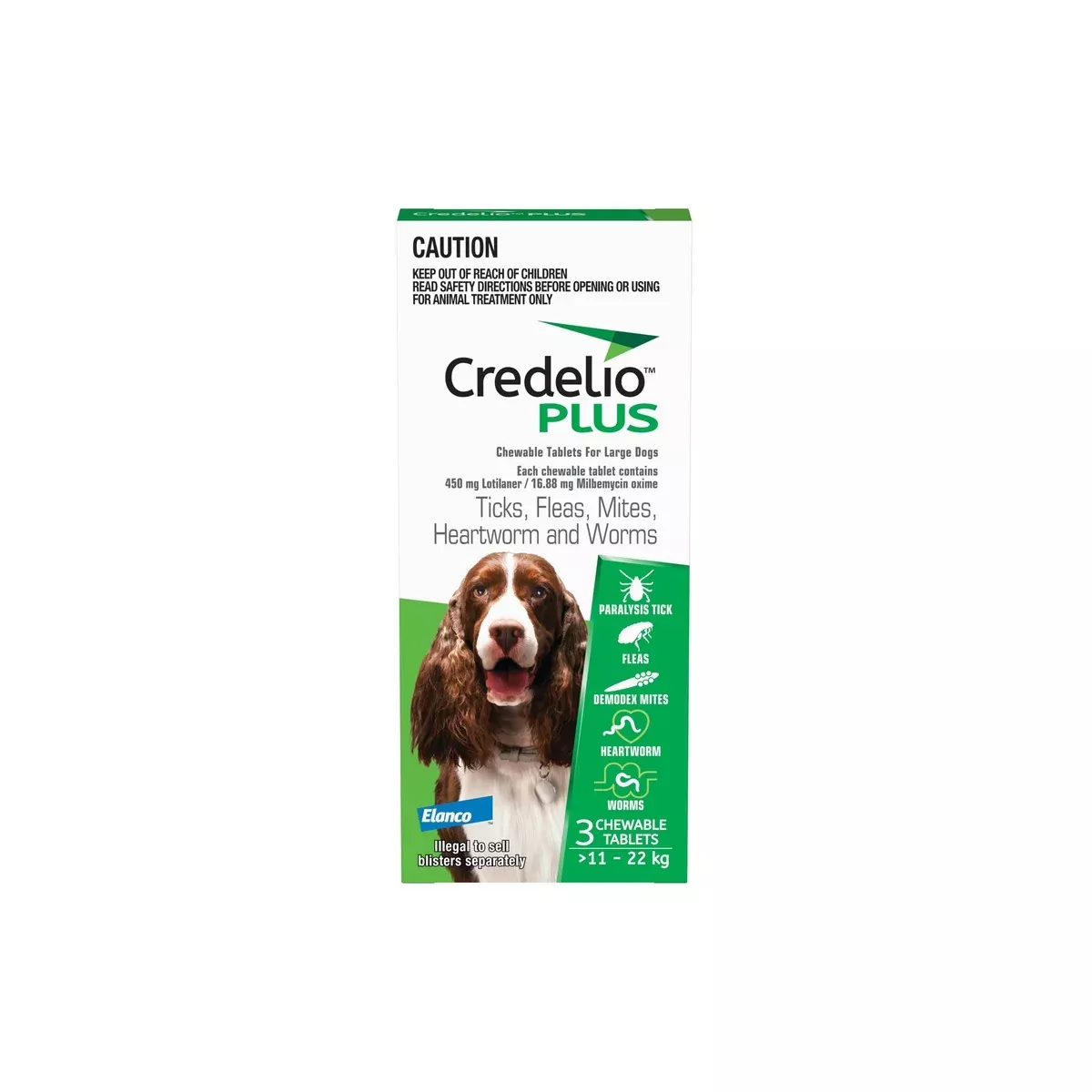 Credelio Plus Chews For Dogs 24.1-48lbs (Green)