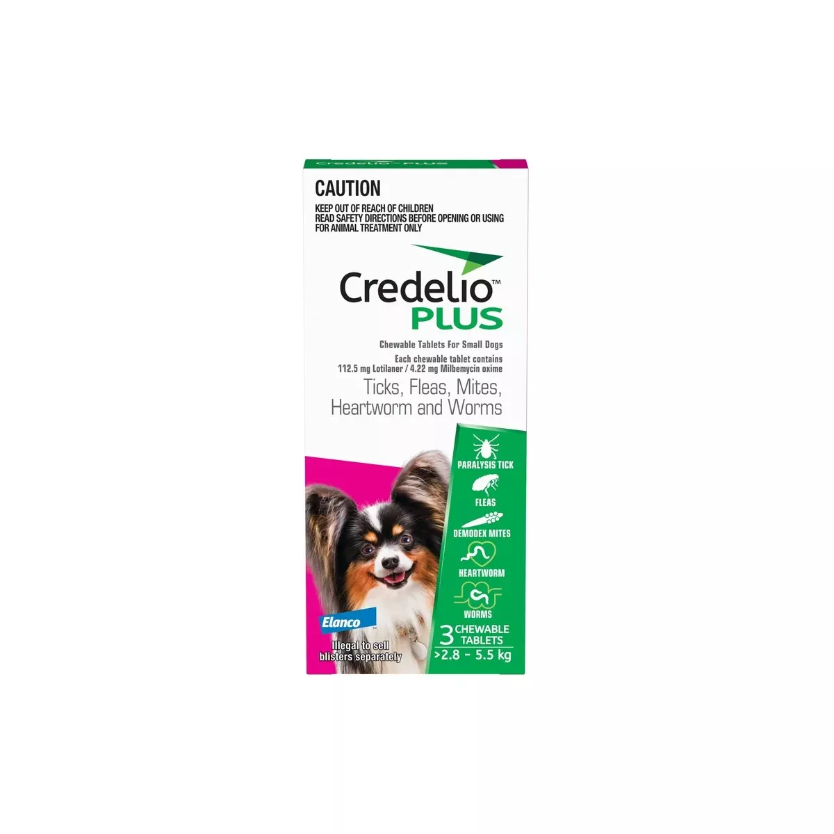 Credelio Plus Chews For Dogs 6.2-12lbs (Pink)