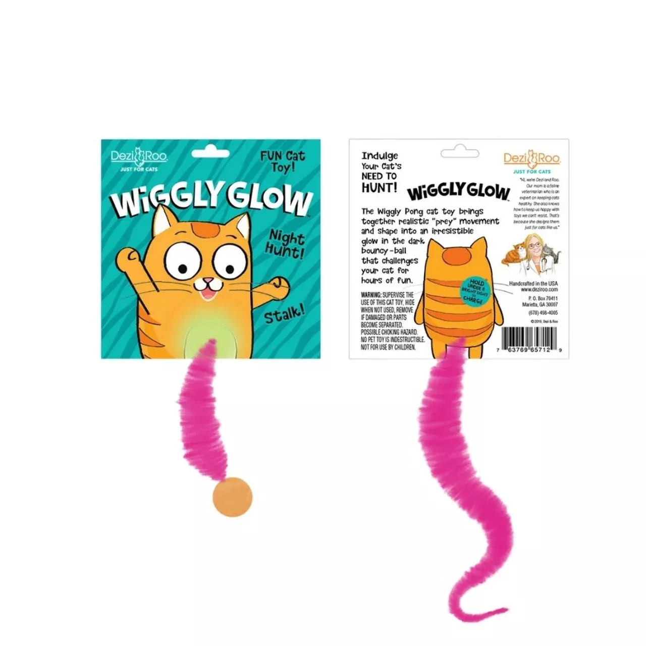 Dezi & Roo Wiggly Glow Cat Toy