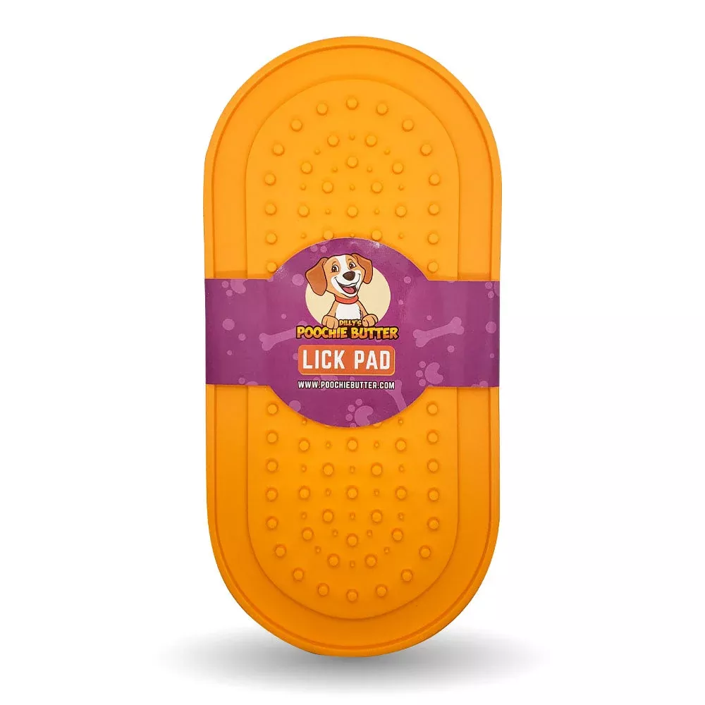 Dilly's Poochie Butter Hang Clip Oval Lick Pad + Squeeze Pack