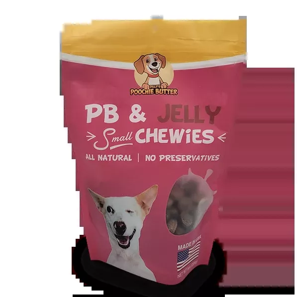 Dilly's Poochie Butter Peanut Butter & Jelly Small Chewies 8oz