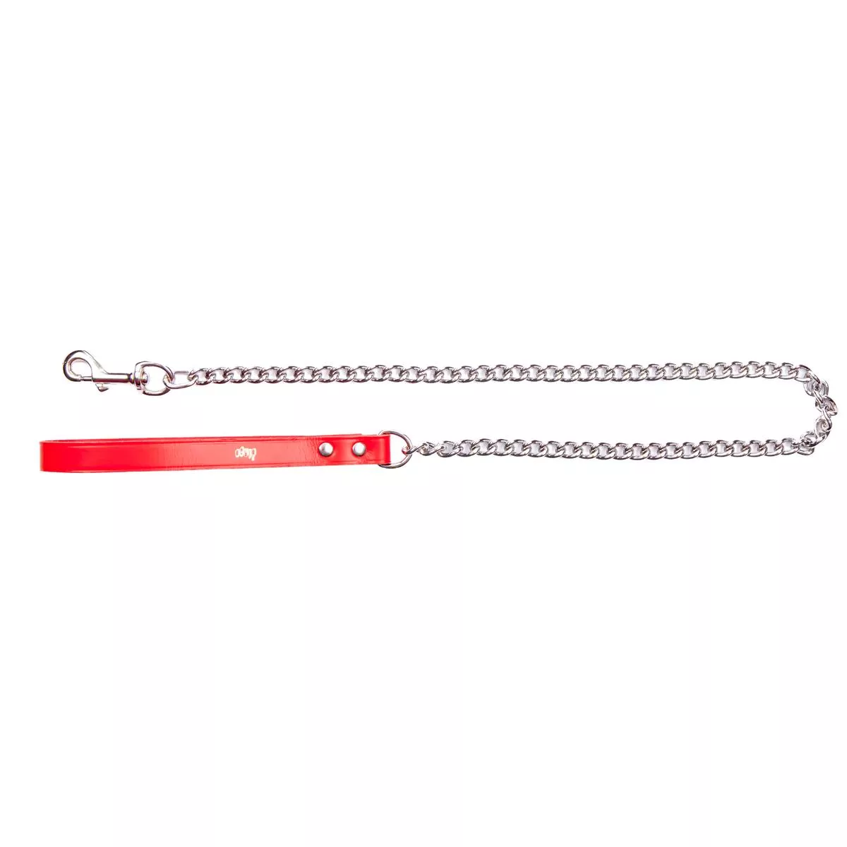 Dingo Chain Lead with Leather (Small) – Red