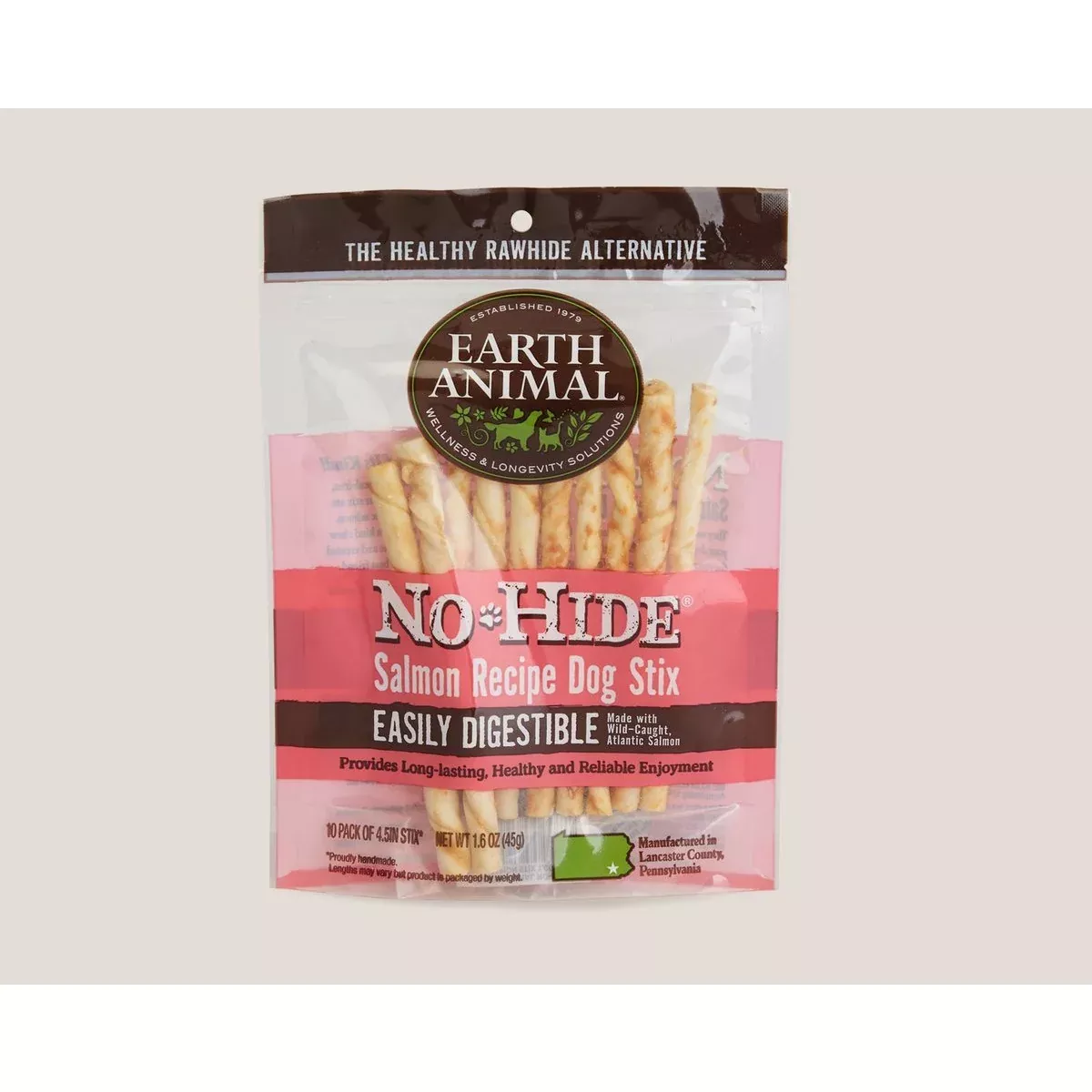 Earth Animal No Hide Salmon Stix 10 pack