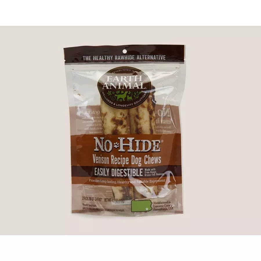 Earth Animal No Hide Venison Chews 7" 2 pack