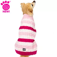 EB Striped Crewneck Sweater Pink