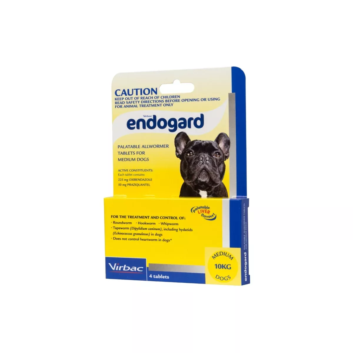Endogard Allwormer For Medium Dogs 22lbs (10kg) Yellow