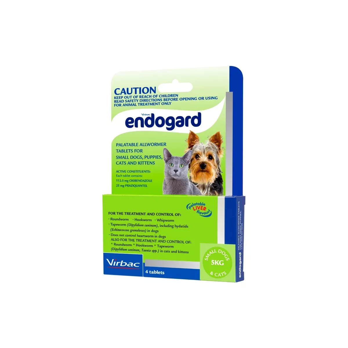 Endogard Allwormer For Small Dogs & Kittens 0-10lbs (5kg) Green