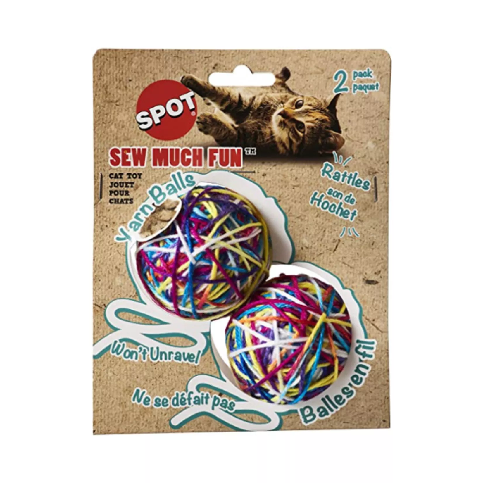 Ethical Pet Yarn Ball 2.5 In-2Pk