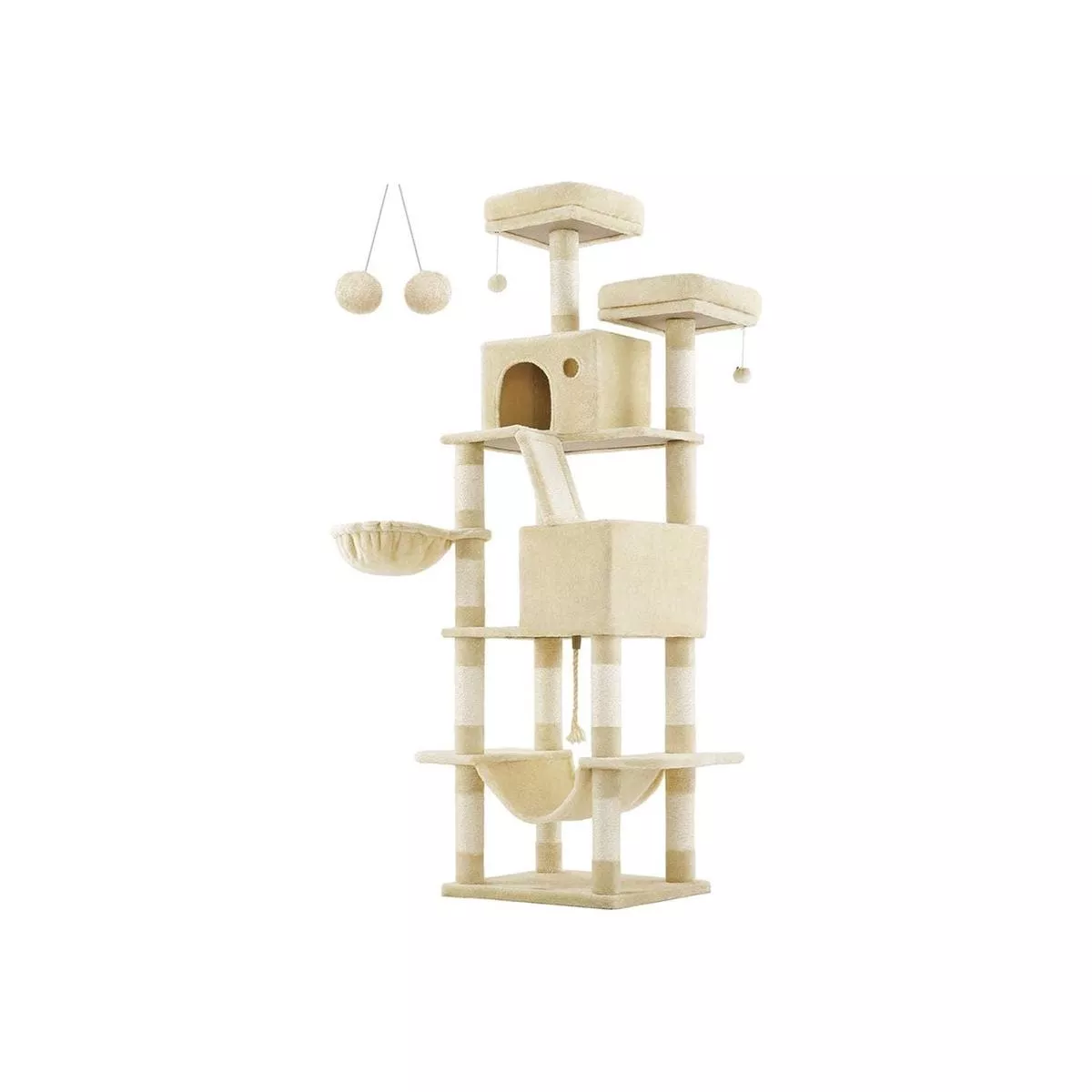 Feandrea 206cm Tall Cat Tree 13 Scratch Posts