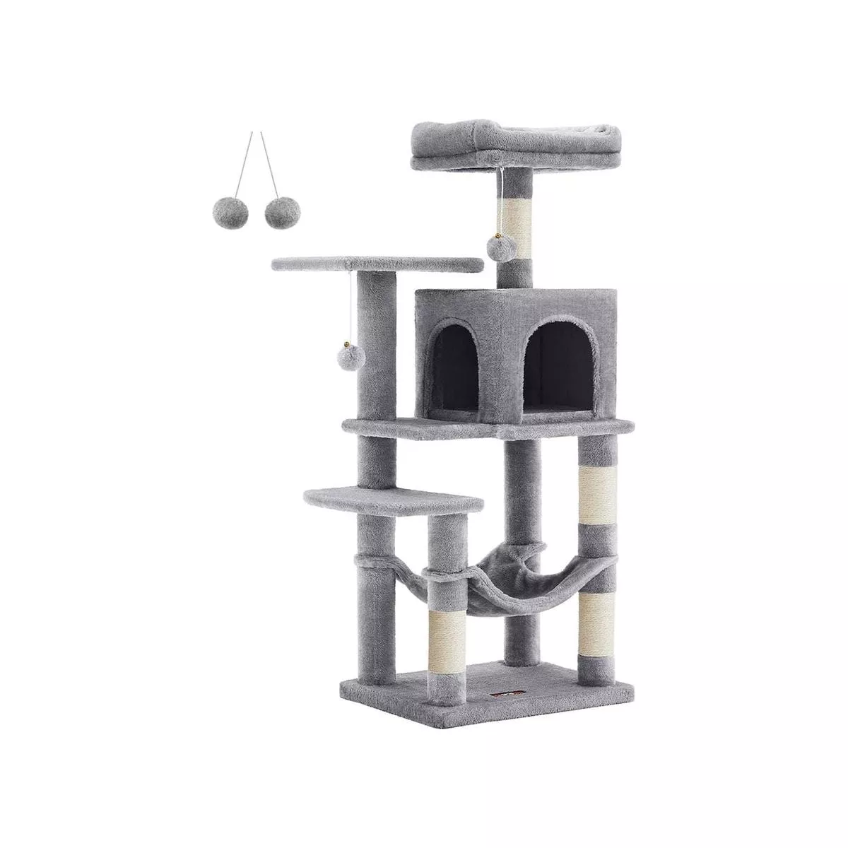 Feandrea Tall Grey Cat Tree, Light Grey