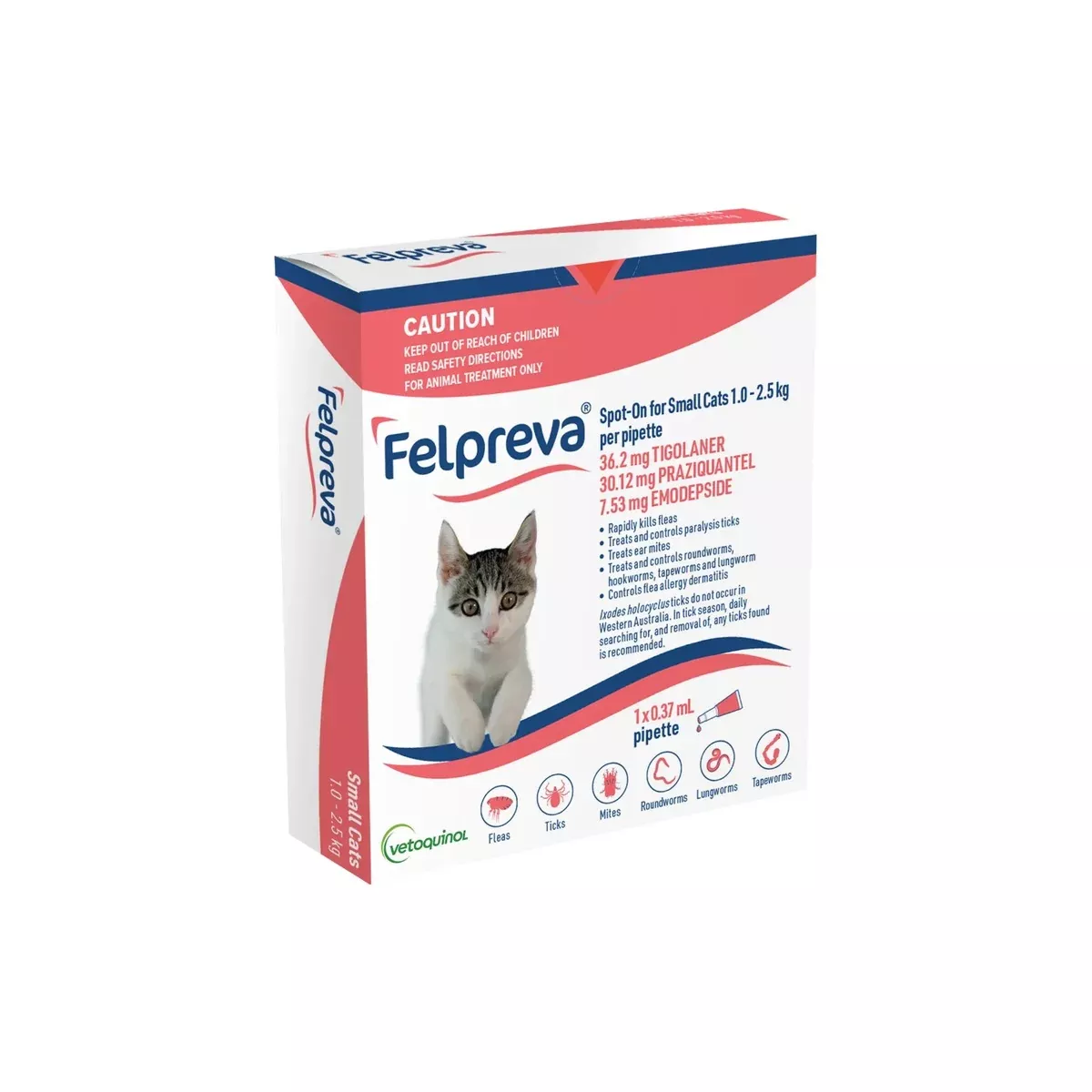 Felpreva Spot-On for Cats (Small 2.2–5.5 lbs)Pink
