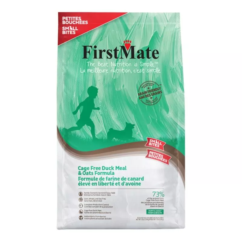 FirstMate Grain-Friendly Cage-Free Duck & Oats Formula Small Bites 4 lbs