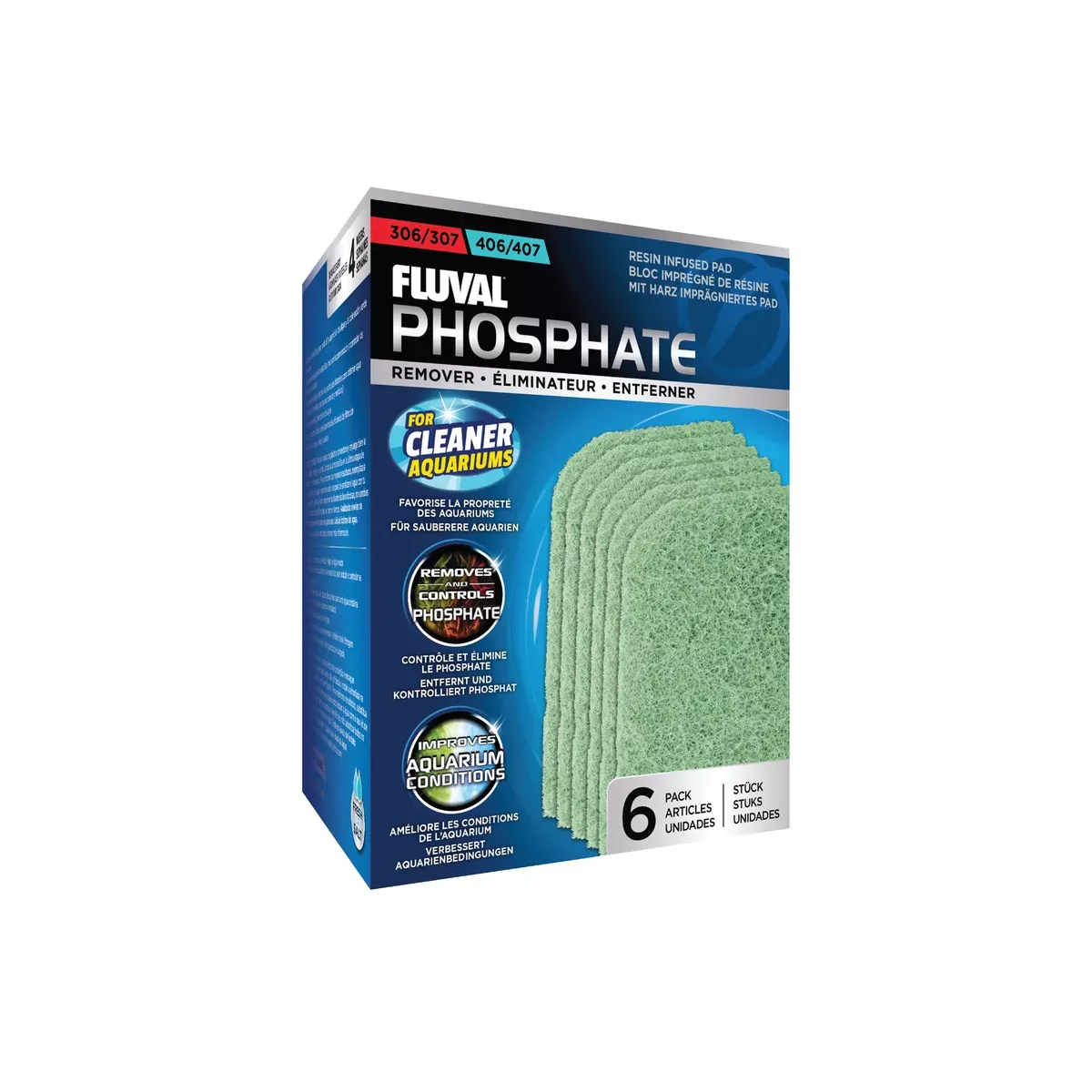 Fluval 307/407 Phosphate RemoverPad,6pcs