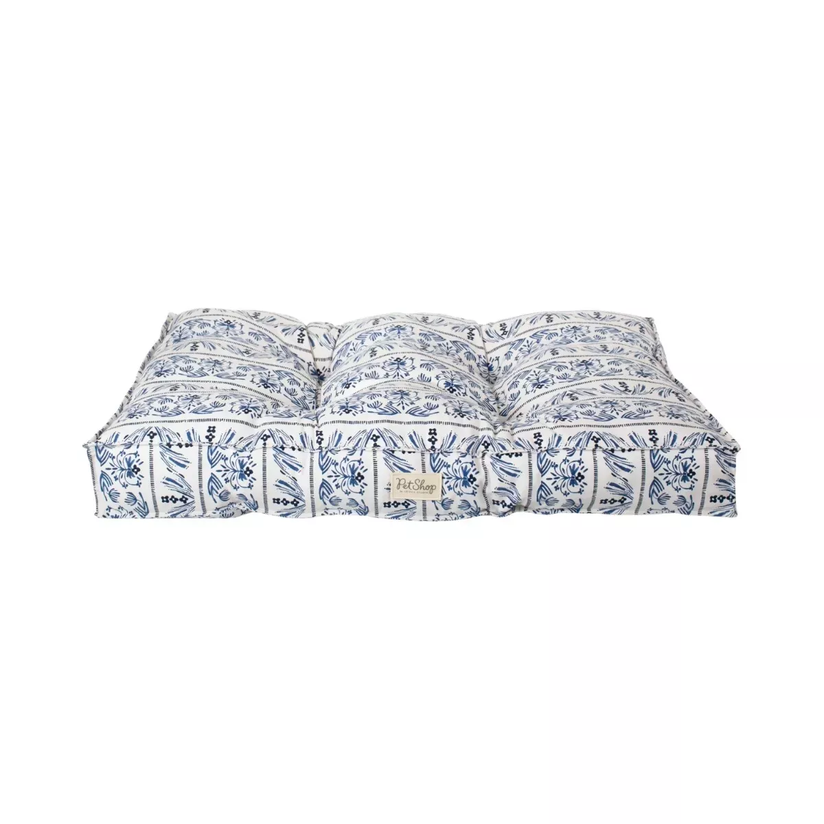 Fringe PetShop Canvas Tufted Dog Bed - Indigo Vine