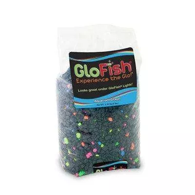 GloFish Gravel Black with Fluorescent Highlights